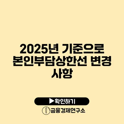 2025년 기준으로 본인부담상한선 변경 사항