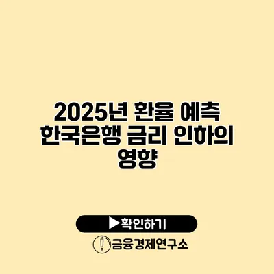 2025년 환율 예측 한국은행 금리 인하의 영향