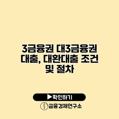 3금융권 대3금융권 대출, 대환대출 조건 및 절차