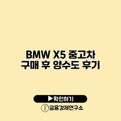 BMW X5 중고차 구매 후 양수도 후기