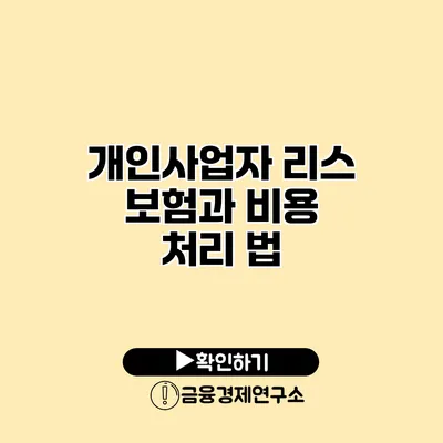 개인사업자 리스 보험과 비용 처리 법