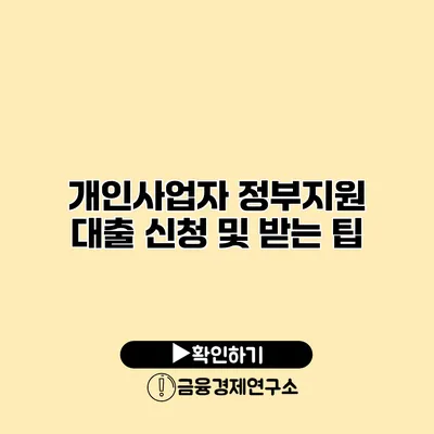 개인사업자 정부지원 대출 신청 및 받는 팁