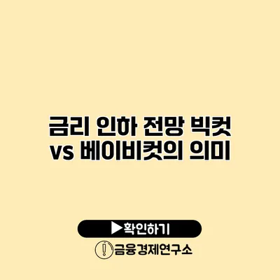 금리 인하 전망 빅컷 vs 베이비컷의 의미