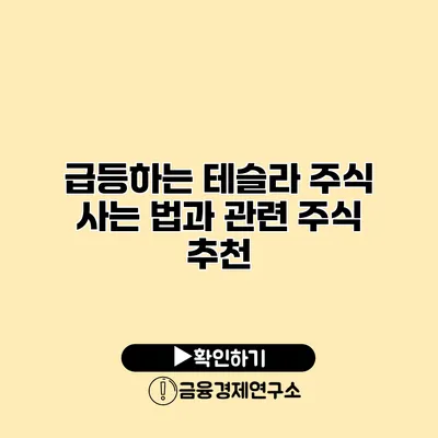 급등하는 테슬라 주식 사는 법과 관련 주식 추천