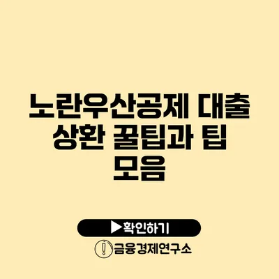 노란우산공제 대출 상환 꿀팁과 팁 모음