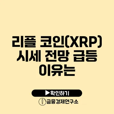 리플 코인(XRP) 시세 전망: 급등 이유는?