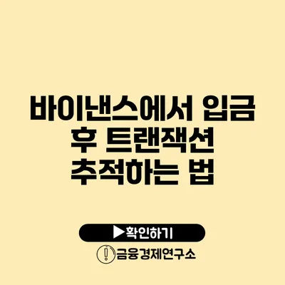 바이낸스에서 입금 후 트랜잭션 추적하는 법