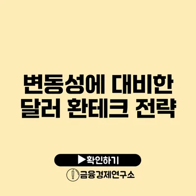 변동성에 대비한 달러 환테크 전략