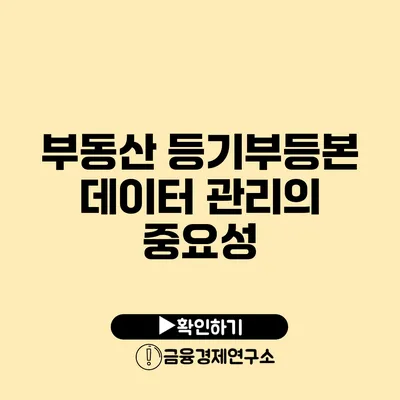 부동산 등기부등본 데이터 관리의 중요성