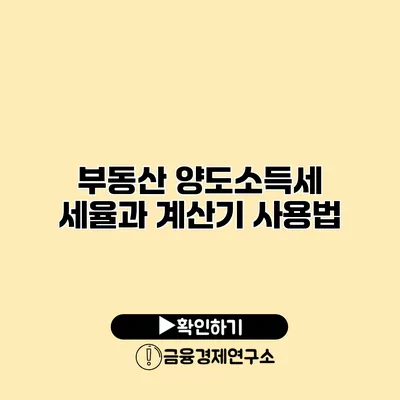 부동산 양도소득세 세율과 계산기 사용법