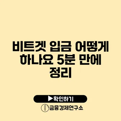 비트겟 입금 어떻게 하나요? 5분 만에 정리