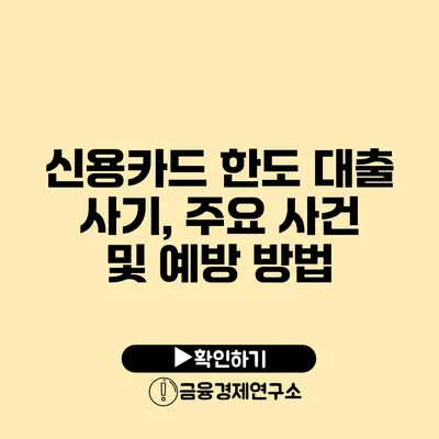 신용카드 한도 대출 사기, 주요 사건 및 예방 방법