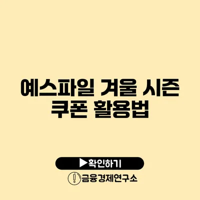 예스파일 겨울 시즌 쿠폰 활용법