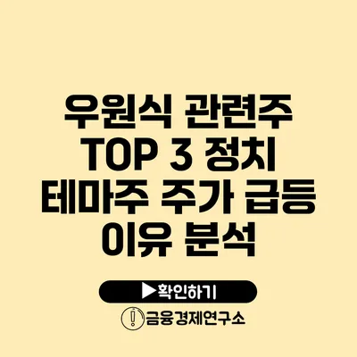 우원식 관련주 TOP 3 정치 테마주 주가 급등 이유 분석