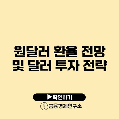 원달러 환율 전망 및 달러 투자 전략