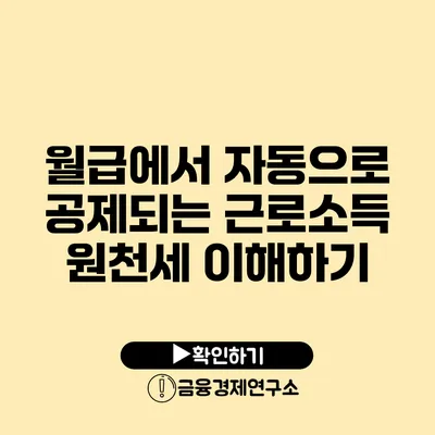 월급에서 자동으로 공제되는 근로소득 원천세 이해하기