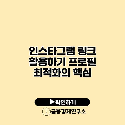 인스타그램 링크 활용하기 프로필 최적화의 핵심