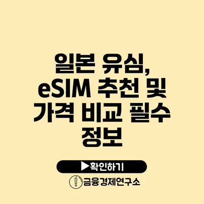 일본 유심, eSIM 추천 및 가격 비교 필수 정보