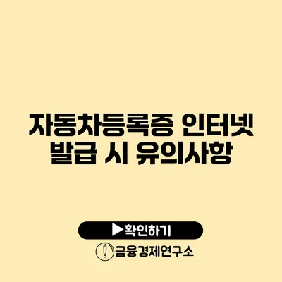 자동차등록증 인터넷 발급 시 유의사항