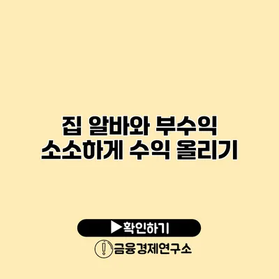 집 알바와 부수익 소소하게 수익 올리기