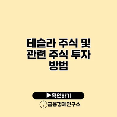 테슬라 주식 및 관련 주식 투자 방법