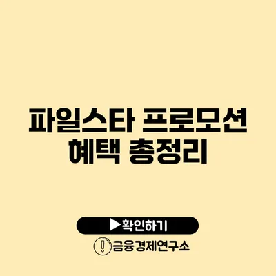 파일스타 프로모션 혜택 총정리