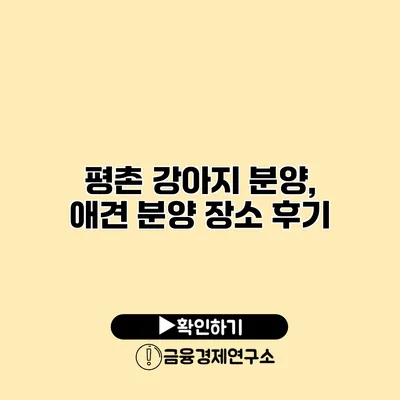 평촌 강아지 분양, 애견 분양 장소 후기