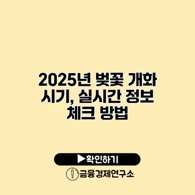 2025년 벚꽃 개화 시기, 실시간 정보 체크 방법