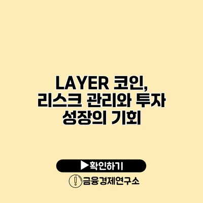 LAYER 코인, 리스크 관리와 투자 성장의 기회