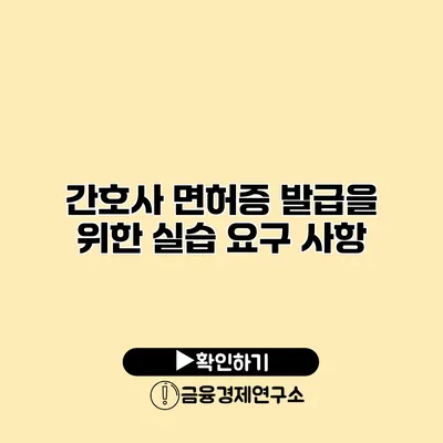 간호사 면허증 발급을 위한 실습 요구 사항