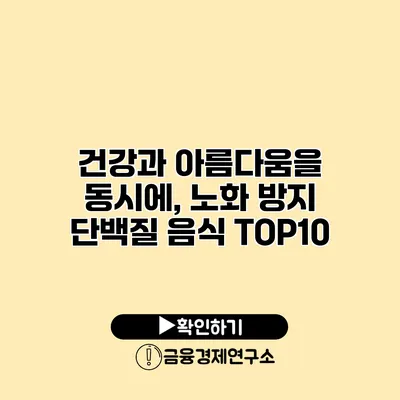 건강과 아름다움을 동시에, 노화 방지 단백질 음식 TOP10