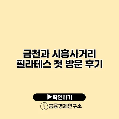 금천과 시흥사거리 필라테스 첫 방문 후기
