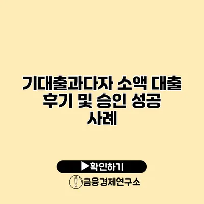 기대출과다자 소액 대출 후기 및 승인 성공 사례