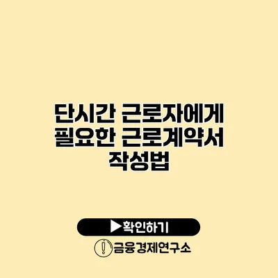 단시간 근로자에게 필요한 근로계약서 작성법