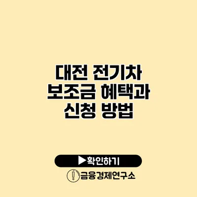 대전 전기차 보조금 혜택과 신청 방법