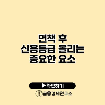 면책 후 신용등급 올리는 중요한 요소