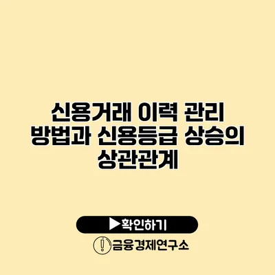 신용거래 이력 관리 방법과 신용등급 상승의 상관관계