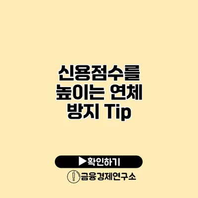 신용점수를 높이는 연체 방지 Tip