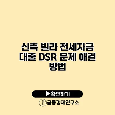 신축 빌라 전세자금 대출 DSR 문제 해결 방법