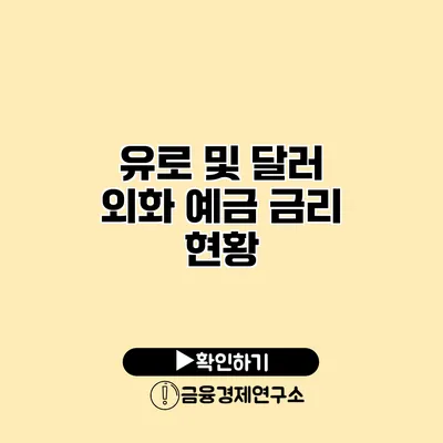 유로 및 달러 외화 예금 금리 현황