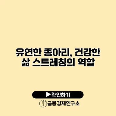 유연한 종아리, 건강한 삶 스트레칭의 역할