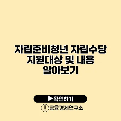 자립준비청년 자립수당 지원대상 및 내용 알아보기