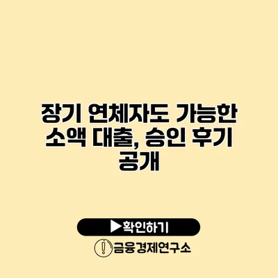 장기 연체자도 가능한 소액 대출, 승인 후기 공개