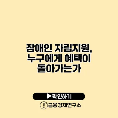 장애인 자립지원, 누구에게 혜택이 돌아가는가?