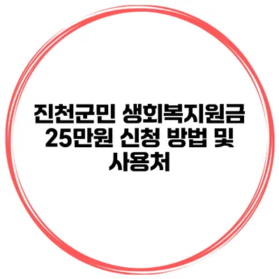 진천군민 생회복지원금 25만원 신청 방법 및 사용처