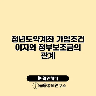 청년도약계좌 가입조건 이자와 정부보조금의 관계