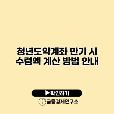청년도약계좌 만기 시 수령액 계산 방법 안내