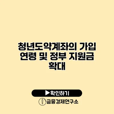 청년도약계좌의 가입 연령 및 정부 지원금 확대