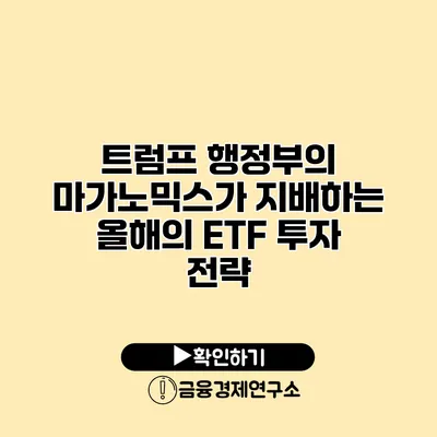 트럼프 행정부의 마가노믹스가 지배하는 올해의 ETF 투자 전략