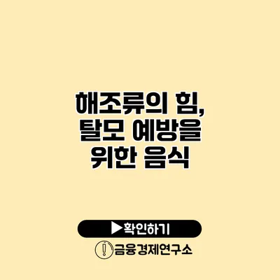해조류의 힘, 탈모 예방을 위한 음식